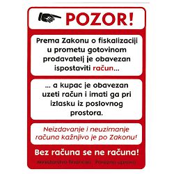 Naljepnice I-412 POZOR - fiskalizacija