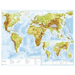 Karta svijeta 56x49 plastificirana obostrana Trsat