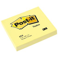 Blok samoljepljiv  76x76mm 100L Post-it 3M.654 žuti