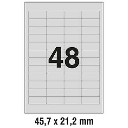 Etikete Laser  45,7x21,2mm polyester pk20L Zweckform L6009-20 srebrne