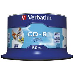 CD-R 700/80 52x spindl AZO printable pk50 Verbatim 43438
