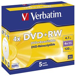 DVD+RW 4,7/120 4x JC Mat Silver Verbatim 43229