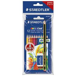 Boje drvene  12boja sa gumicom+olovka grafitna Noris Staedtler 61SET6 blister