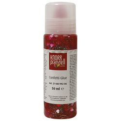 Ljepilo glitter konfeti 50ml Srca Knorr Prandell 21-8099206 crveno