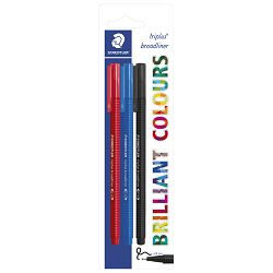 Flomaster broadliner 0,8mm pk3 Triplus Staedtler 338-SBK3 sortirano