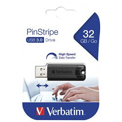 Memorija USB 32GB 3.0  PinStripe Verbatim 49317 crna blister