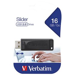 Memorija USB 16GB 3.0 StorenGo Slider Verbatim 98696 crni