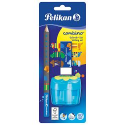 Olovka grafitna Combino+gumica+dvostruko šiljilo sa spremnikom Pelikan 811217 blister