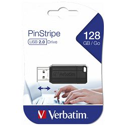 Memorija USB128GB PinStripe Verbatim 49071 crna blister