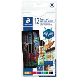 Boje drvene  12boja Super Soft black Design Journey Staedtler 149C C12 blister