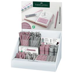 Stalak puni Grip gumice, olovke i šiljila Faber Castell 183722 roza/sivi