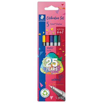 Flomaster fineliner 0,3mm pk4+1 gratis Triplus 25 years Staedtler 334 BK5 TA