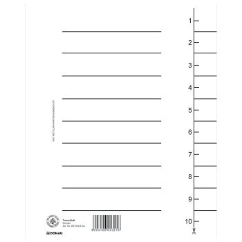 Pregrada kartonska A4 250g pk100 Donau 8610001-09 bijela