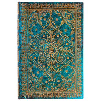 Planer tjedni 2024- 9,5x14cm-mini horizontalni s gumicom Azure Paperblanks  0417-2/10