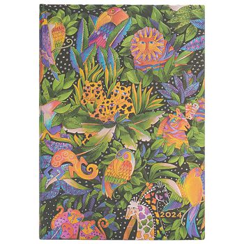 Planer tjedni 2024-13x18cm-midi horizontalni bez zatvaranja Jungle Song  Paperblanks 0451-6/10