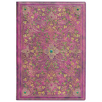 Planer tjedni 2024-12,5x17,5cm-midi horizontalni s gumicom Diamond Jubilee Flexi Paperblanks 0522-3