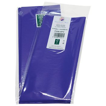 Papir ukrasni Tissue 50x76 cm pk6 Cartotecnica Rossi F056 plavi blister