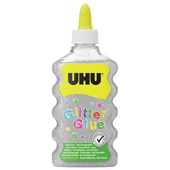 Ljepilo glitter glue 177ml UHU srebrno