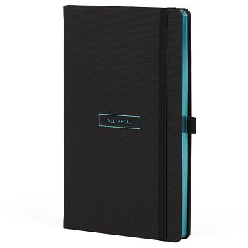 Notes 13x21 cm crte 96L s gumicom Castelli All Metal crno/tirkizni