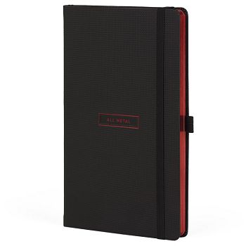 Notes 13x21 cm crte 96L s gumicom Castelli All Metal crno/crveni