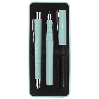 Garnitura olovka kemijska+nalivpero Poly u met.kut. Faber Castell 241053 pastelno tirkizna