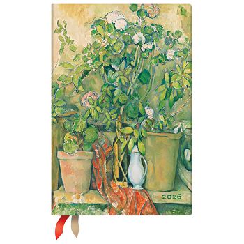 Planer tjedni 2026 9,5x14 cm mini horizontalni s gumicom Cezanne’s Terracotta Paperblanks DE0730-3