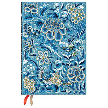 Planer tjedni 2026-12,5x17,5cm-midi horizontalni s gumicom Blue Willow Flexi Paperblanks FE0836