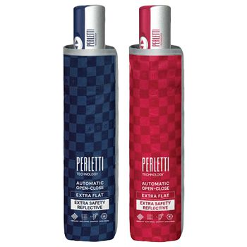 Kišobran automatik (otvaranje+zatvaranje) sklopivi s plastičnom drškom Technology Perletti 21816 reflektirajući rub, sortirano