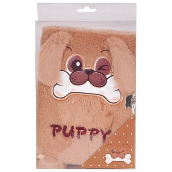 Dnevnik plišani s ključem A5 96L Puppy Paso PP24PDG-3676