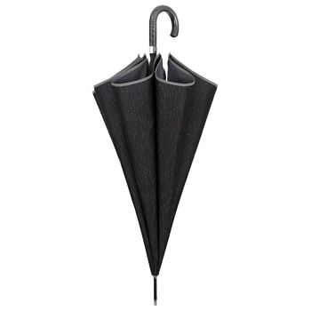 Kišobran automatik s plastičnom ručkom Golf Technology XXL Perletti 21824 crni-print / reflektirajući rub