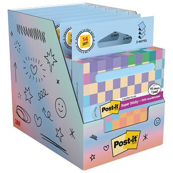 Blok samoljepljiv "Z" 76x76mm 90L Post-it Recycled Pastel Blue 3M.R330-1RSSB plavi blister