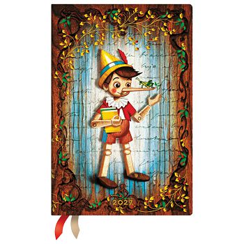 Planer tjedni 2027-9x13,5cm-mini s gumicom Carlo Collodi, Pinocchio Flexi Paperblanks FE1995-5