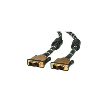 Roline GOLD DVI kabel, DVI-D (24+1) M/M, dual link, 1.0m