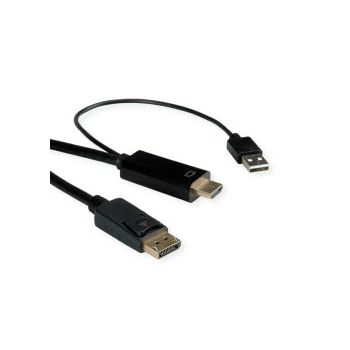 Roline UHDTV - DisplayPort kabel, M/M, 2.0m, crni