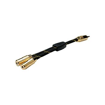 Roline GOLD adapter kabel 3.5mm Stereo, 1×M - 2×F, 0.15m