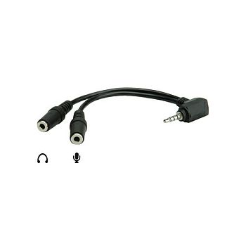 Roline Audio Y kabel, 3.5mm Stereo M / 2×3.5mm Stereo F, 15cm