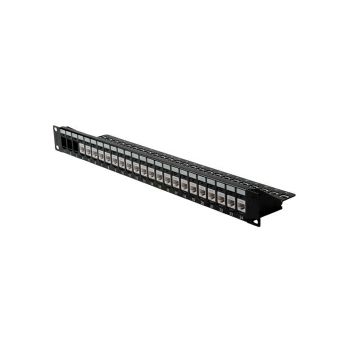 Roline 24-port Patch Panel Keystone UTP Cat.6 (Class E), unshielded black