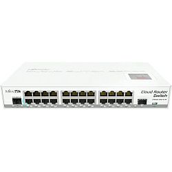 Mikrotik Cloud Router Switch CRS125-24G-1S-2HnD-IN, Atheros AR9344 CPU, 128MB RAM, 24xG-LAN, 1xSFP, RouterOS L5, LCD panel, 2.4Ghz 802.11b/g/n, desktop kućište, PSU