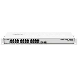 Mikrotik Cloud Smart Switch 326-24G-2S+RM, 24 × Gigabit Ethernet ports, 2×SFP+ cages, 1U rackmount kučište, PSU