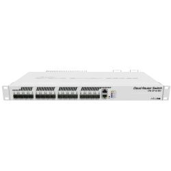 Mikrotik Cloud Router Switch 317-1G-16S+RM, 800MHz CPU, 1GB RAM, 1xG-LAN, 16xSFP+, RouterOS L6 or SwitchOS (dual boot), 1U rackmount, Dual redundant PSU