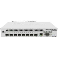 Mikrotik Cloud Router Switch 309-1G-8S+IN, Dual core 800MHz CPU, 512MB RAM, 1xGLAN, 8xSFP+ cages, RouterOS, L5 or SwitchOS (dual boot), pasivno desktop kučište, rackmount ears, PSU