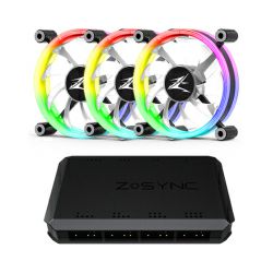 Zalman ZM-LF120 3×hladnjak za kućište 120×120×26mm + kontroler, RGB, EBR Bearing, crni
