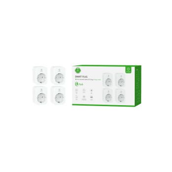 WOOX WiFi Smart utičnica EU, 16A/3680W, WooxHome app, voice control - Alexa & Google Assistant, 4 kom pakiranje (R6113-4PACK)