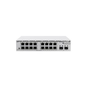 MikroTik Cloud Smart Switch CSS318-16G-2S+IN with 16 x Gigabit Ethernet ports, 2 x SFP+ cages, SwOS, desktop kućište, PSU