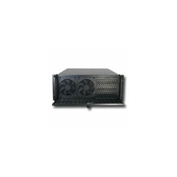 Chassis INTER-TECH IPC 4U-4129L, 4U Rack-Mountable, 1x ATX, 7 slots, USB2.0, Aluminium, PSU optional, Air Filters, With Door, Black