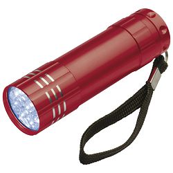 Svjetiljka ručna  9 LED metalna crvena