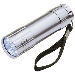 Svjetiljka ručna  9 LED metalna srebrna
