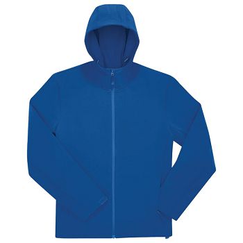 Jakna zip muška B&C Hooded Softshell azurno plava XL!!