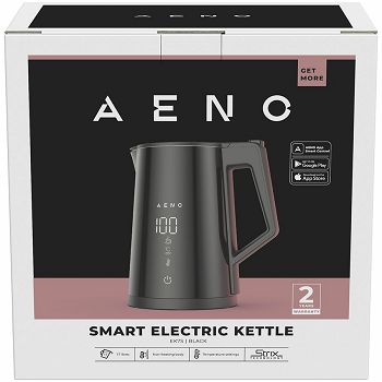 AENO Electric Kettle EK7S Smart: 1850-2200W, 1.7L, Strix, Double-walls, Temperature Control, Keep warm Function, Control via Wi-Fi, LED-display, Non-heating body, Auto Power Off, Dry tank Protection