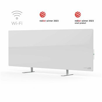 AENO Premium Eco Smart Heater, 700W, Tempered glass, Infrared+convection heating type, Plug type: Europe (E/F type), WHITE